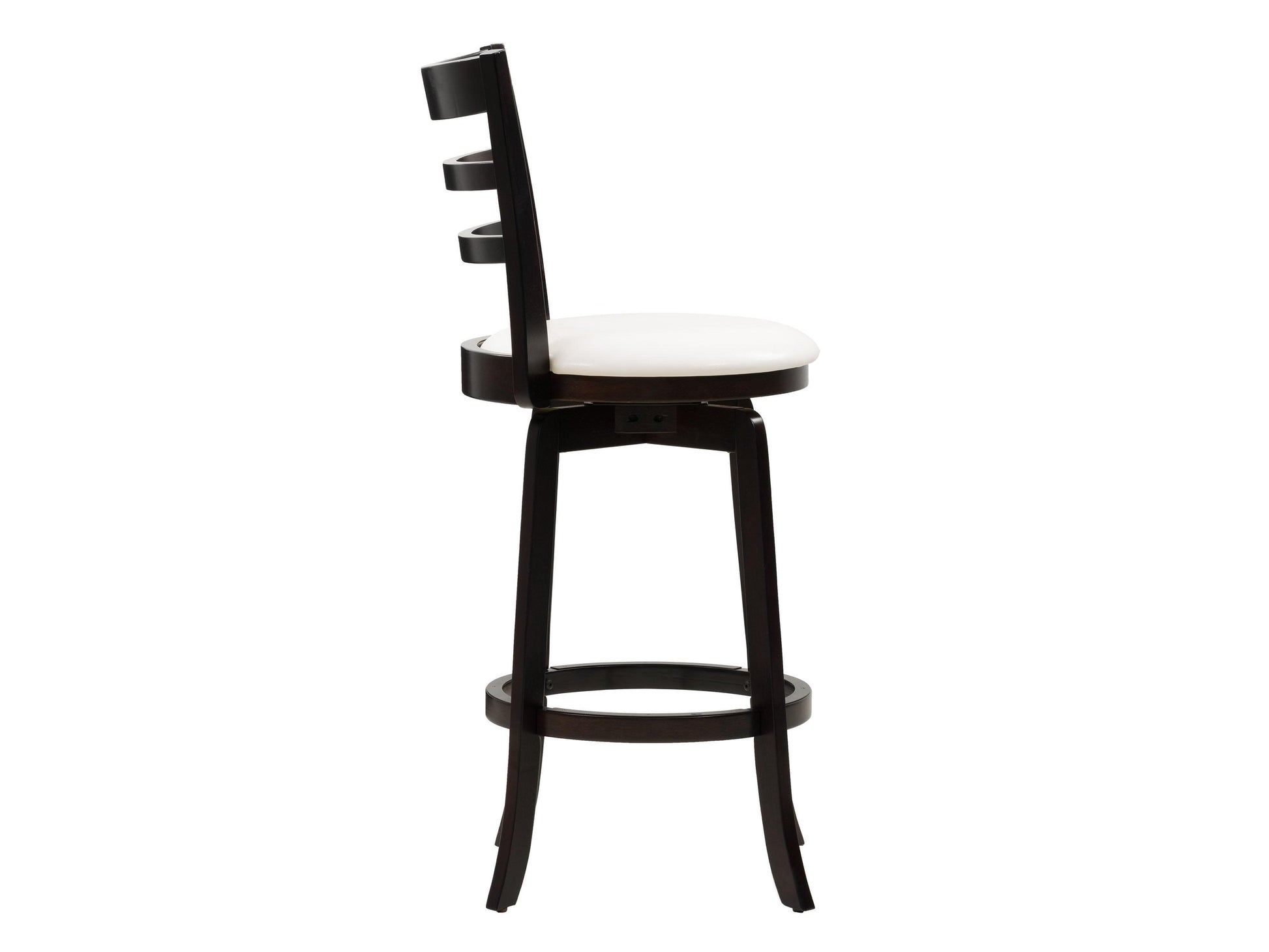 Natural wood bar stool with sleek black metal legs, featuring a curved backrest and footrest for added comfort. Ideal for modern kitchens or home bars. Durable and stylish, perfect for contemporary decor.