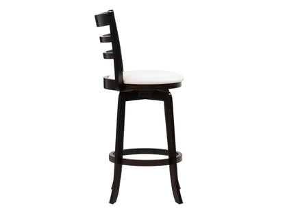 Natural wood bar stool with sleek black metal legs, featuring a curved backrest and footrest for added comfort. Ideal for modern kitchens or home bars. Durable and stylish, perfect for contemporary decor.