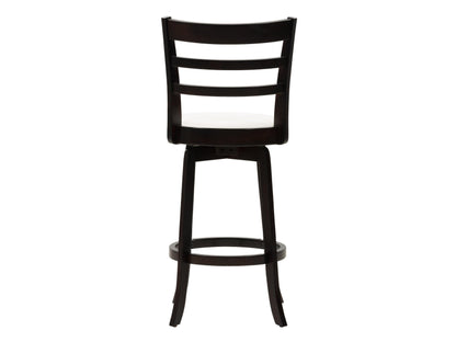 Modern wooden bar stool with a natural oak finish, black metal legs, and a contoured seat for ergonomic comfort, ideal for contemporary kitchen or bar settings.