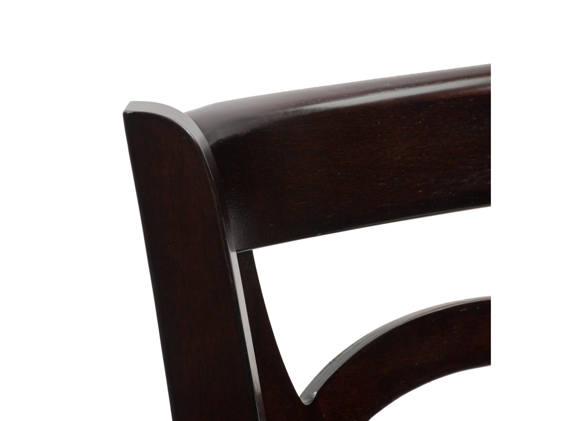 Natural wood bar stool with sleek design, featuring a curved backrest and sturdy legs. The stool has a smooth, light brown finish and a comfortable, rounded seat, perfect for kitchen counters or home bars.