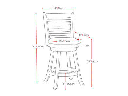 Set of 2 counter height bar stools with sleek black metal frames, cushioned seats in dark grey fabric, and minimalist design perfect for modern kitchens or home bars.