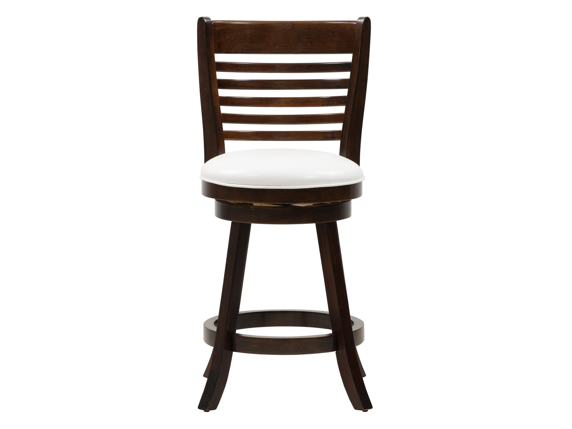 Set of 2 counter height bar stools with black metal frame and rustic brown wood seats, featuring a sleek, modern design ideal for kitchen islands and home bars.