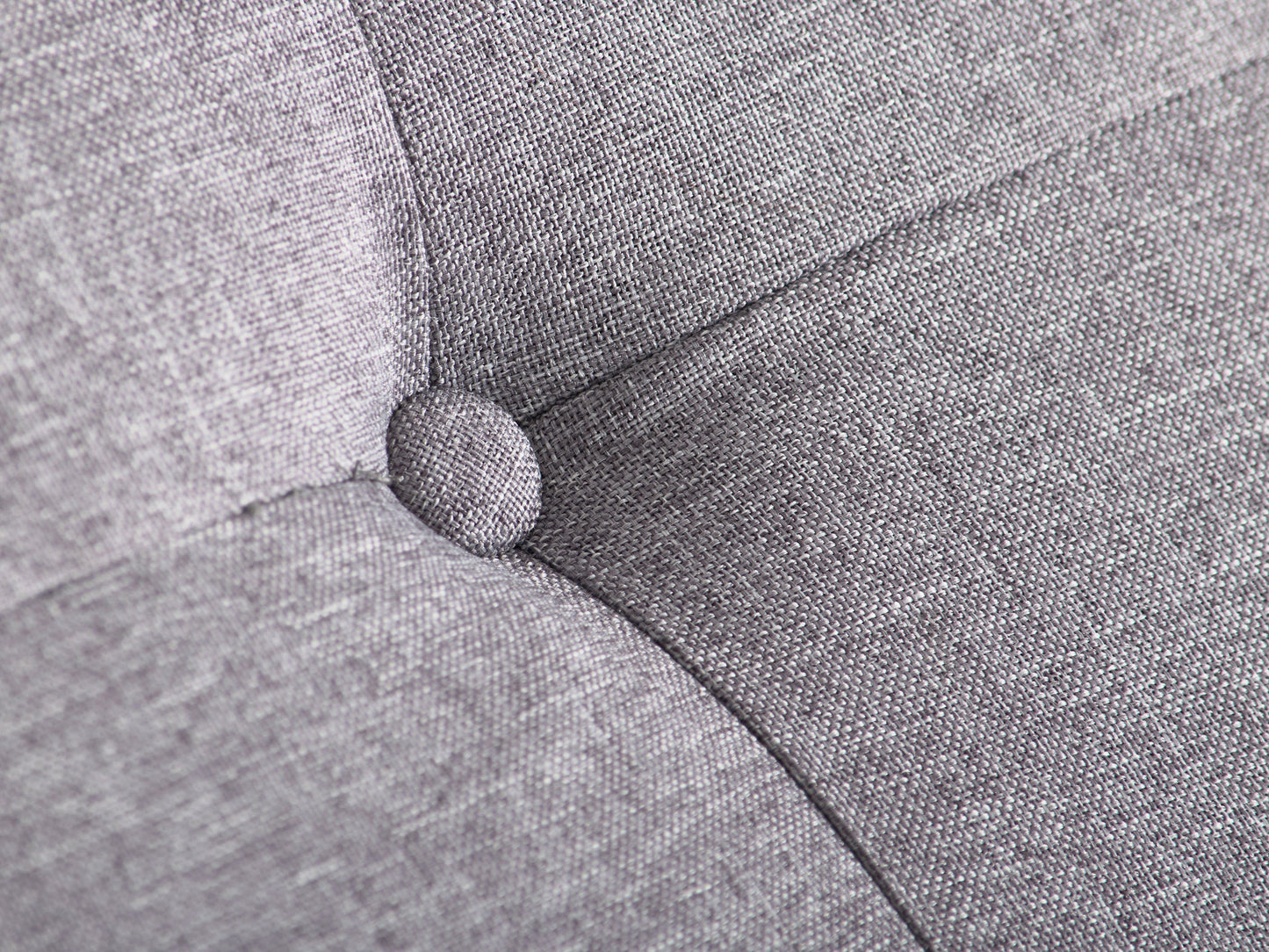 Light grey large storage ottoman with tufted top, soft fabric upholstery, and wooden legs. Ideal for living rooms or bedrooms, providing extra seating and hidden storage space.