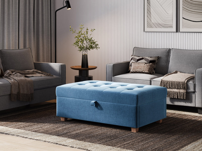 blue Large Storage Ottoman Collection lifestyle scene by CorLiving