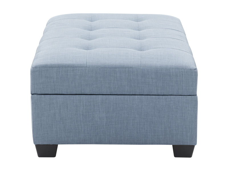 blue grey Tufted Storage Bench Antonio Collection product image by CorLiving
