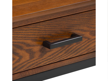Cherry brown TV stand for TVs up to 95 inches, featuring sleek design, ample storage with shelves and cabinets, crafted from high-quality wood, perfect for modern living rooms.