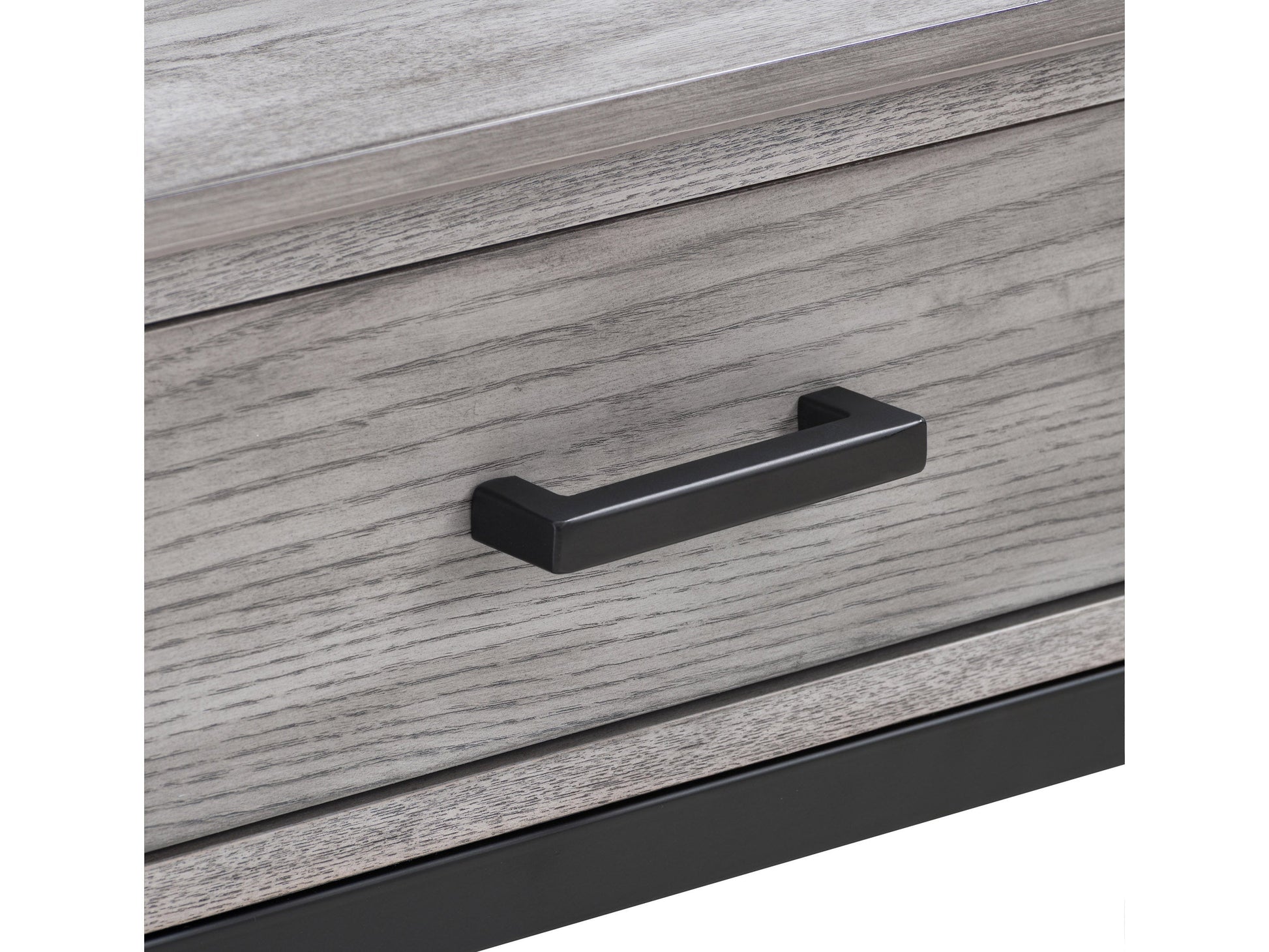 Grey TV stand for TVs up to 95 inches, featuring sleek modern design, durable wood construction, two spacious open shelves, and a minimalist style perfect for contemporary living rooms.