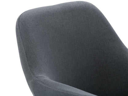 Dark grey dining chairs set of 2, featuring cushioned seats with soft fabric upholstery, sleek wooden legs, and a modern design perfect for contemporary dining rooms.