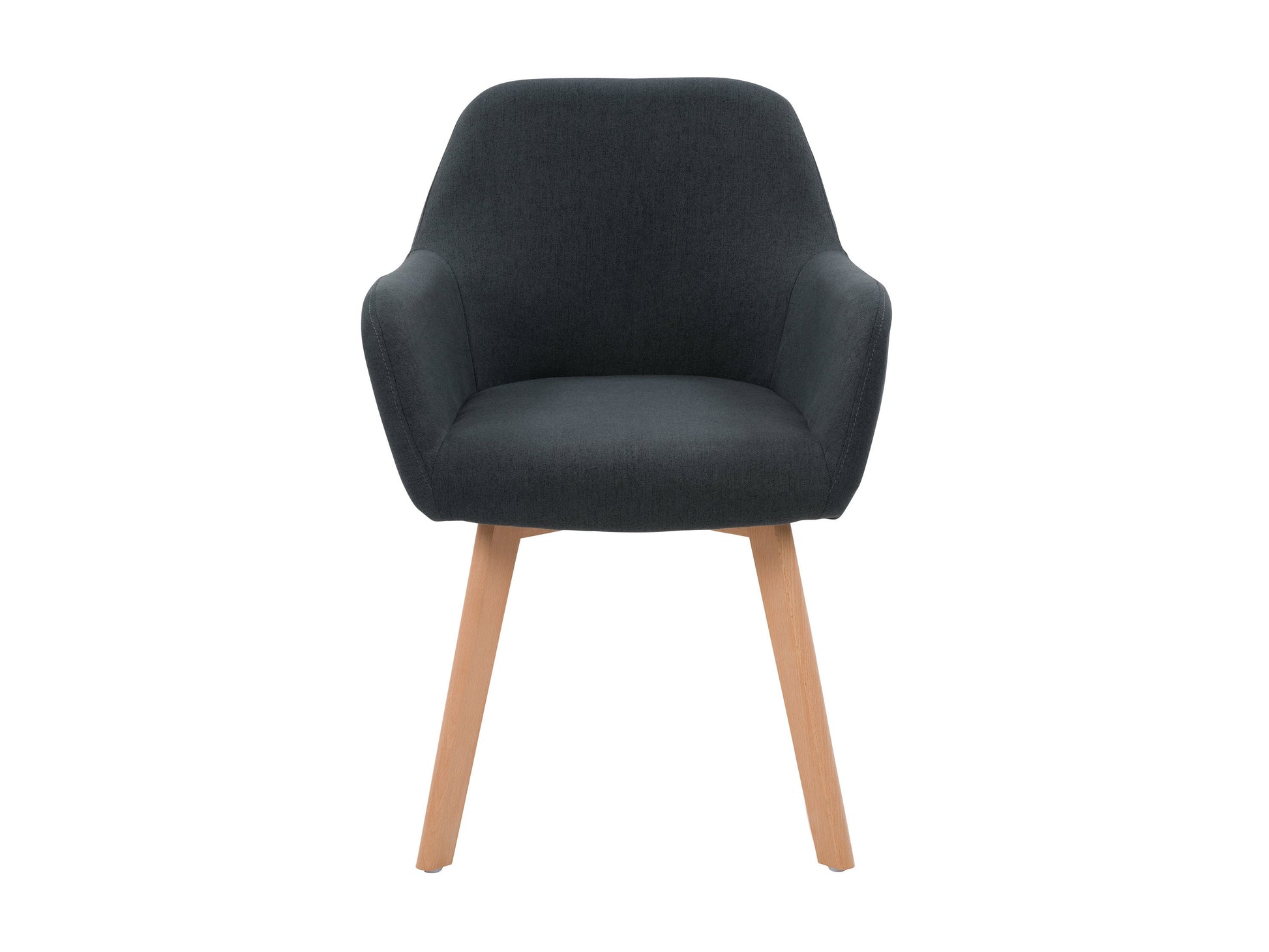 Dark grey dining chairs set of 2, featuring cushioned seats with soft fabric upholstery, sleek wooden legs, and a modern design perfect for contemporary dining rooms.