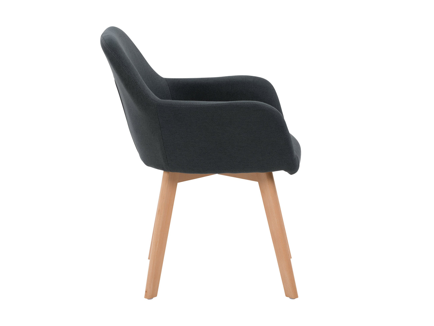 Dark grey dining chairs set of 2, featuring cushioned seats with soft fabric upholstery, sleek wooden legs, and a modern design perfect for contemporary dining rooms.