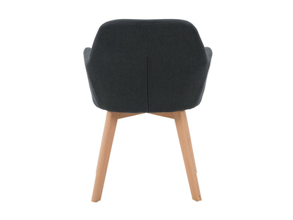 Dark grey dining chairs set of 2, featuring cushioned seats with soft fabric upholstery, sleek wooden legs, and a modern design perfect for contemporary dining rooms.