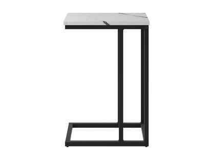 White marble narrow side table with gold metal legs, sleek modern design, rectangular top, perfect for small spaces or as an accent piece in living rooms or bedrooms.