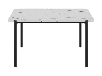 White marble coffee table set with gold metal frame, modern minimalist design, round shape, smooth polished surface, perfect for living room decor, durable and stylish, contemporary furniture piece.
