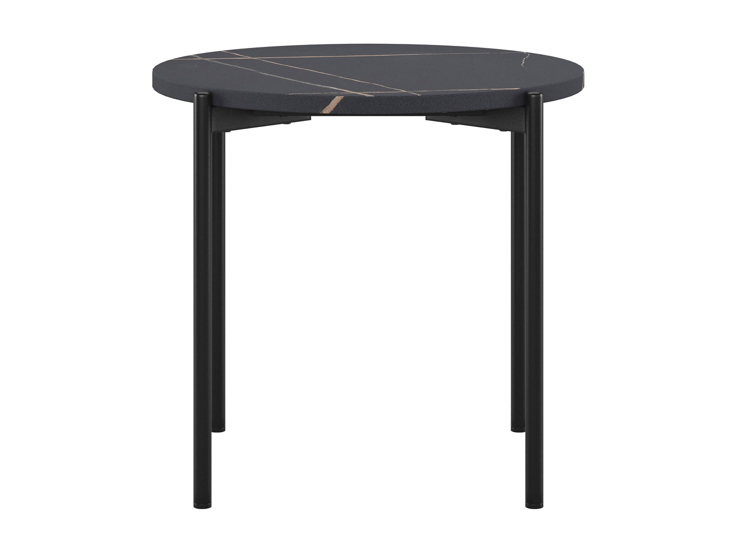Black marble coffee table set with gold metal frame, featuring a sleek modern design, smooth marble texture, and nested tables for versatile living room decor. Ideal for contemporary interiors.