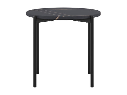 Black marble coffee table set with gold metal frame, featuring a sleek modern design, smooth marble texture, and nested tables for versatile living room decor. Ideal for contemporary interiors.