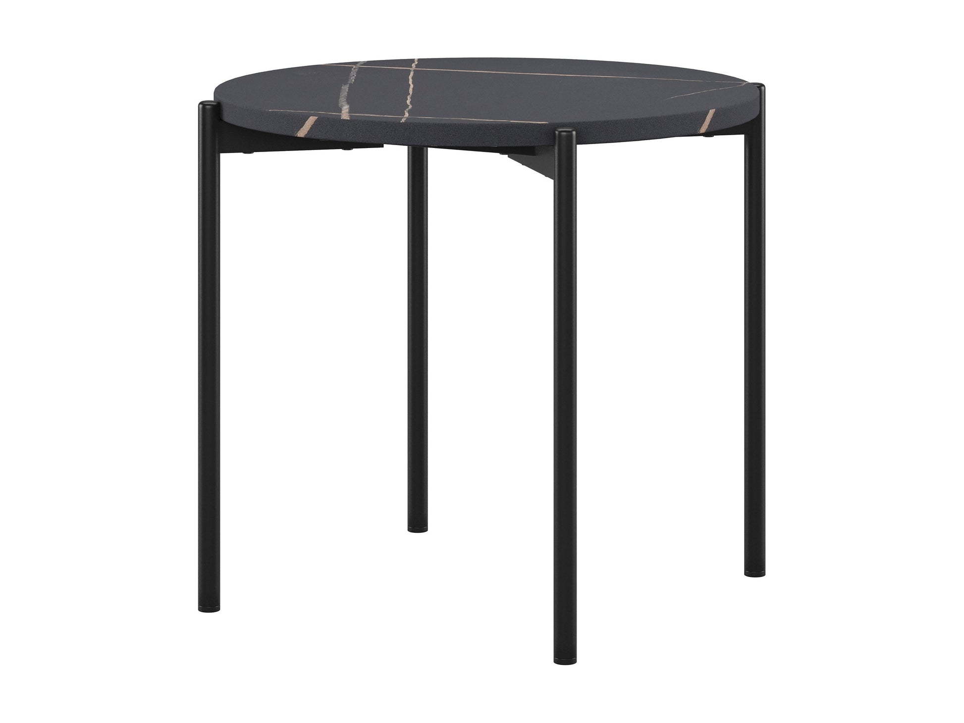 Black marble coffee table set with gold metal frame, featuring a sleek modern design, smooth marble texture, and nested tables for versatile living room decor. Ideal for contemporary interiors.