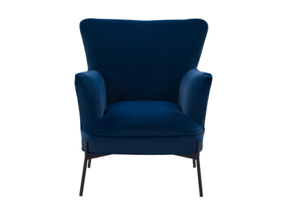 Deep Navy Velvet Wingback Chair