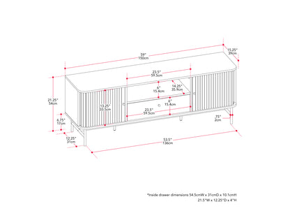 Curved TV Stand / Media Console  for up to 75" TVs