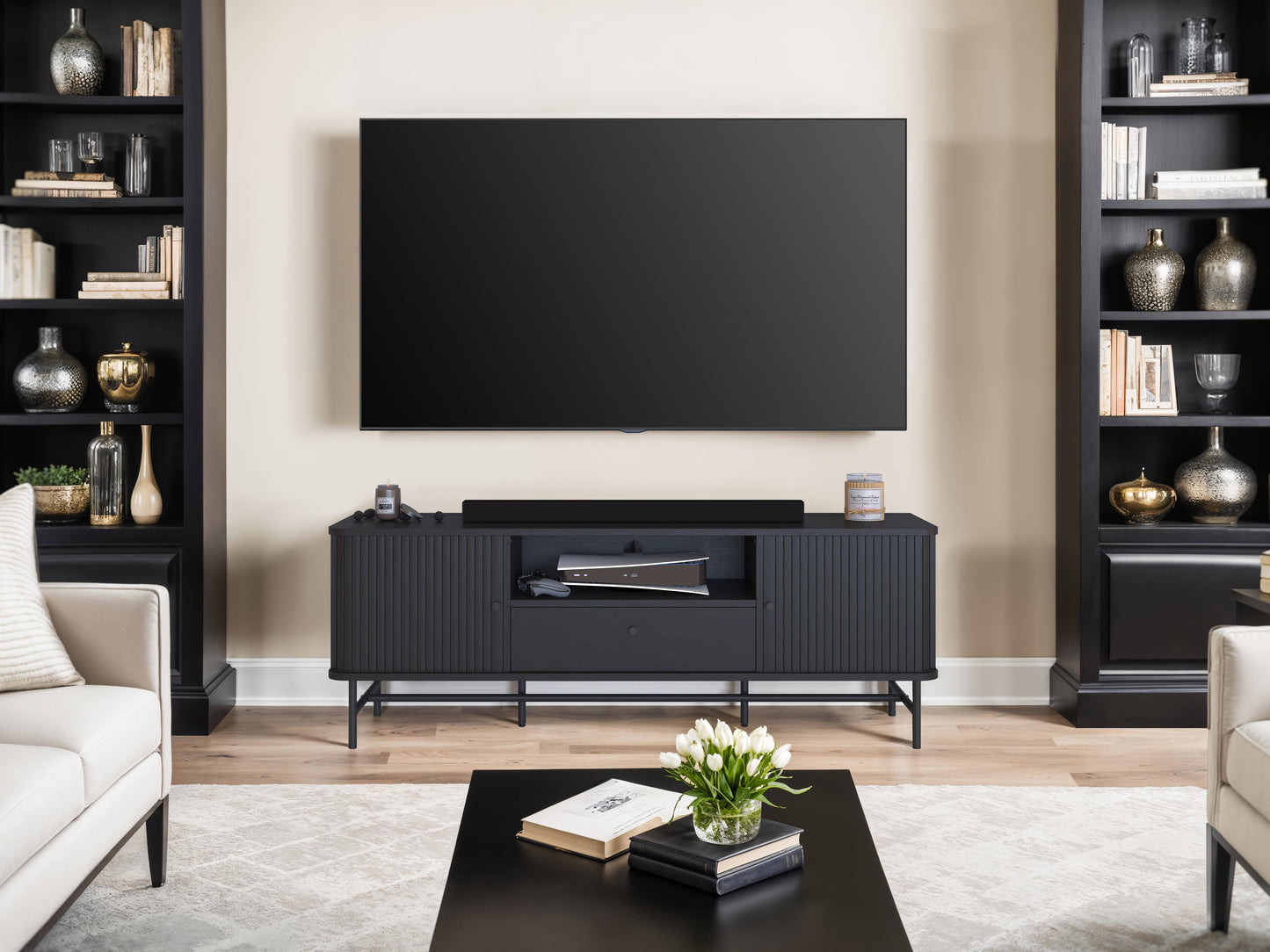 Curved TV Stand / Media Console  for up to 75" TVs