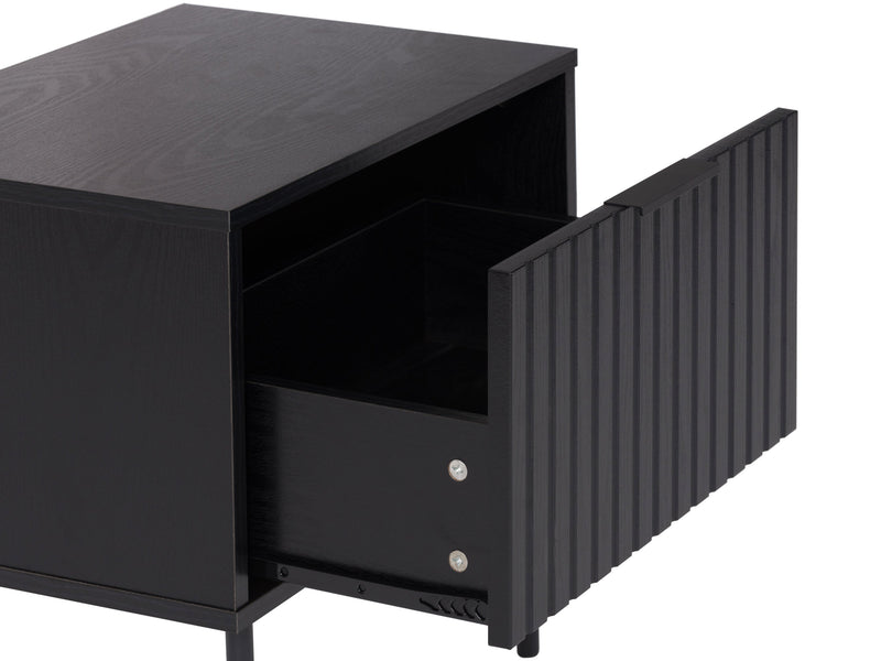 Black Fluted Side Table