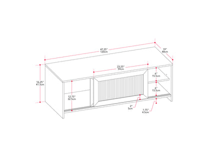 Ellis Fluted Glass TV Stand