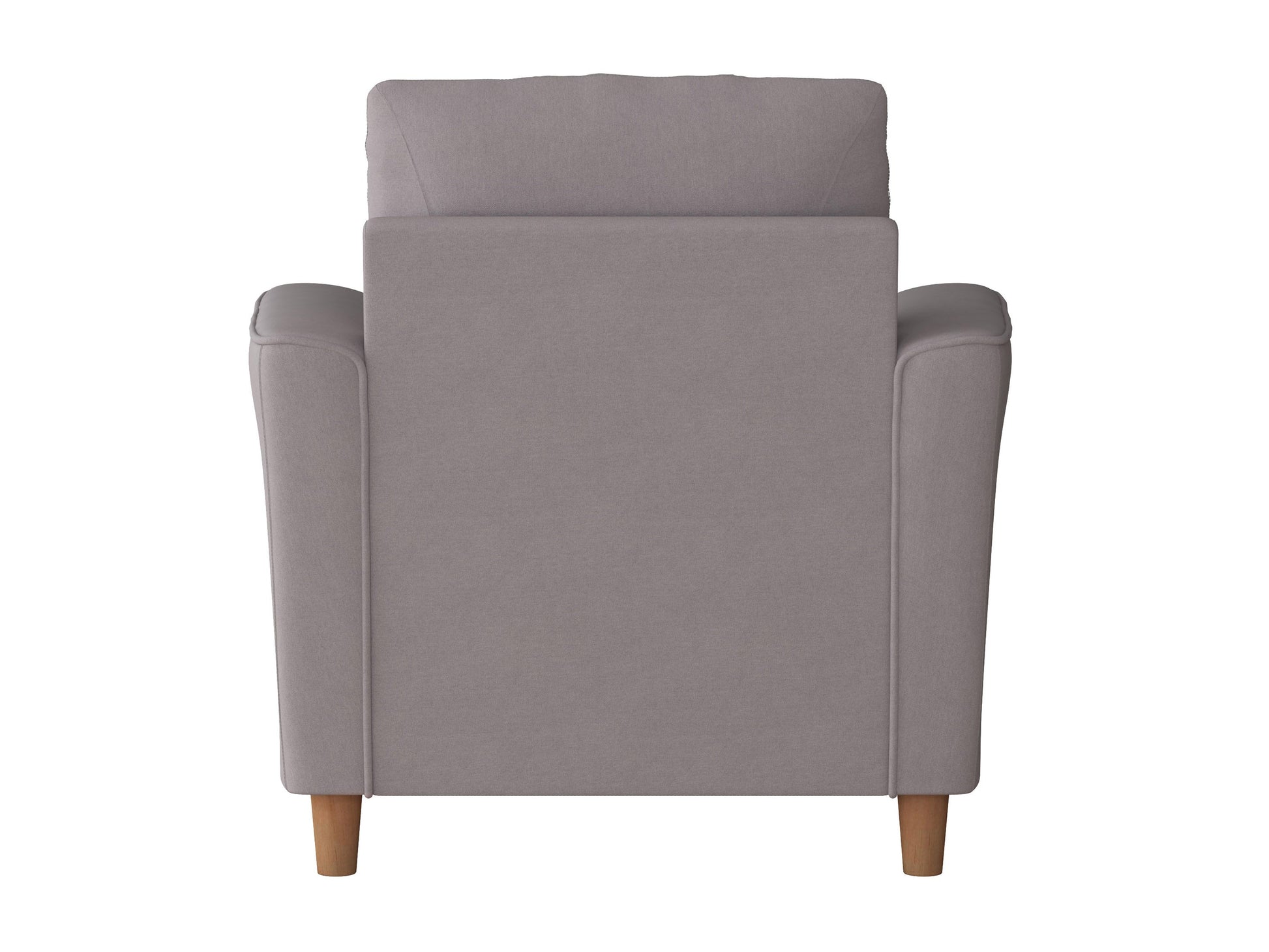 Modern armchair with sleek wooden frame, upholstered in soft beige fabric, featuring comfortable cushioned seat and backrest, ideal for contemporary living spaces.