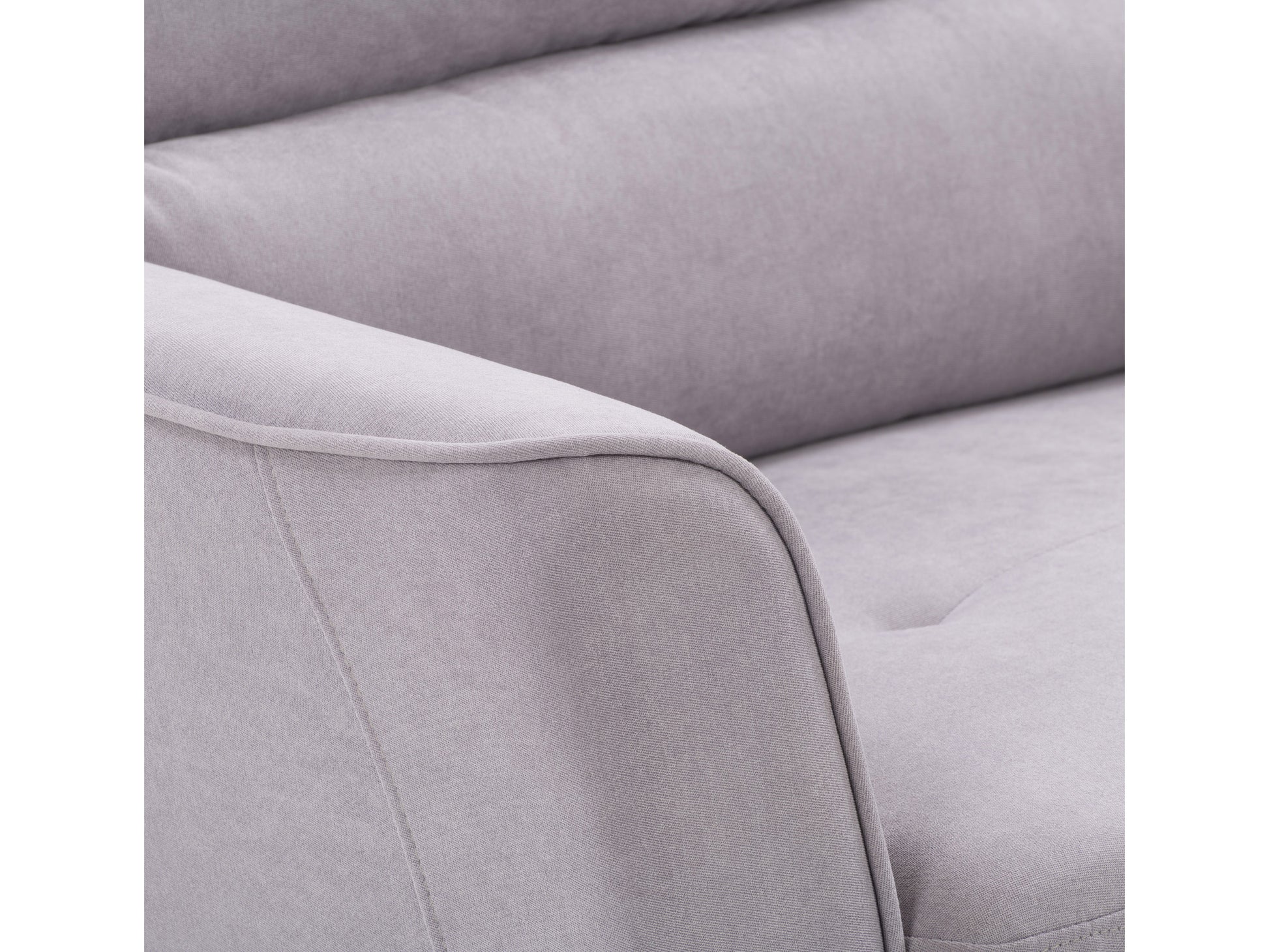 Gray 2-seater loveseat and chair set with plush cushions, sleek wooden legs, and soft linen upholstery. Ideal for modern living rooms, this sofa set offers comfort and style with its minimalist design and neutral tones.