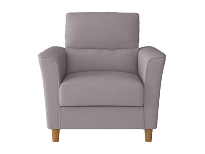 Modern 3-piece living room sofa set in gray fabric with wooden legs, featuring a tufted backrest, plush cushions, and sleek armrests for a stylish and comfortable seating arrangement.