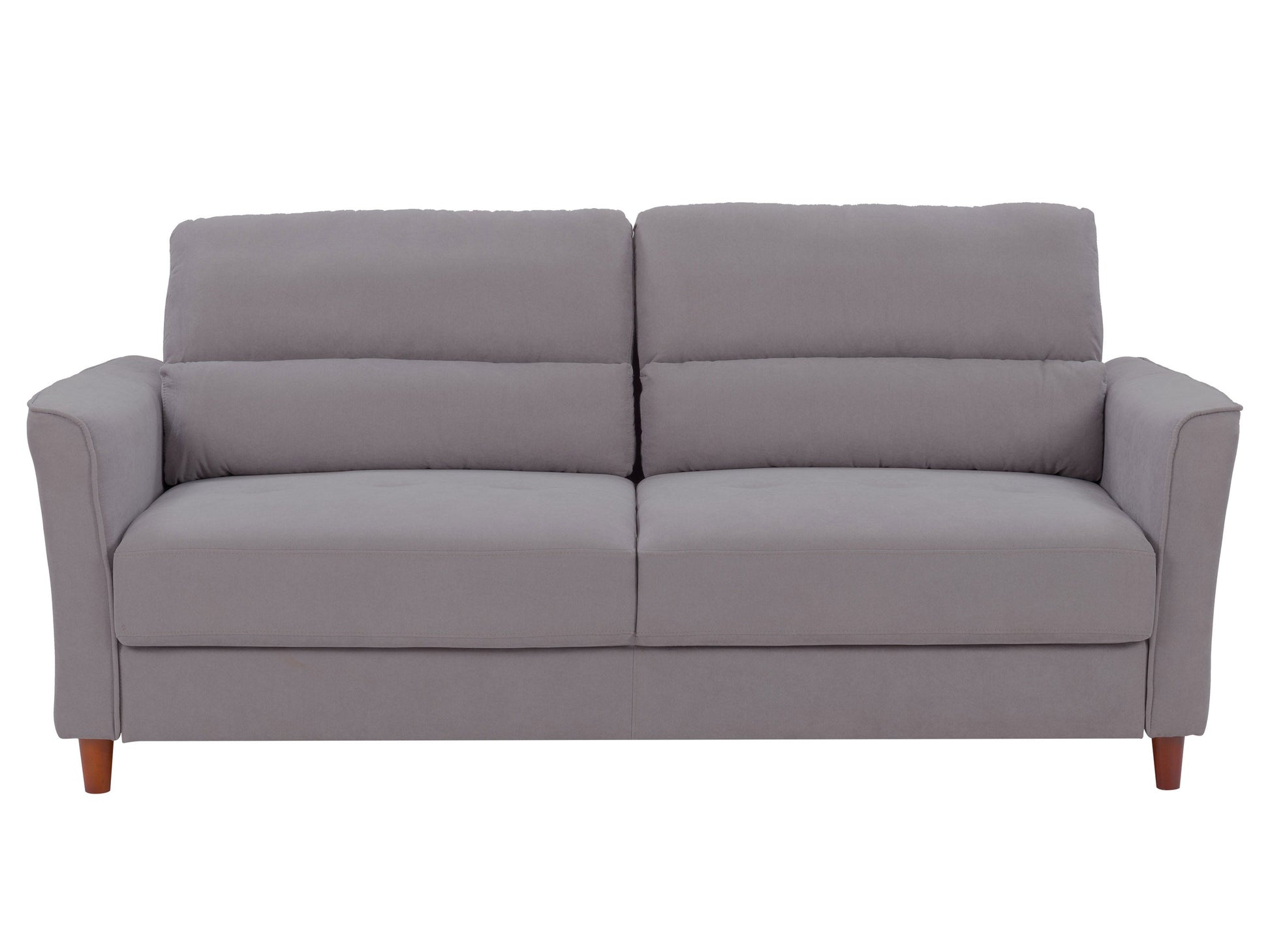 Light grey 3-seat sofa and matching chair set with plush cushions, modern design, and wooden legs, perfect for living room decor. Durable fabric upholstery, sleek lines, and comfortable seating for a stylish home.