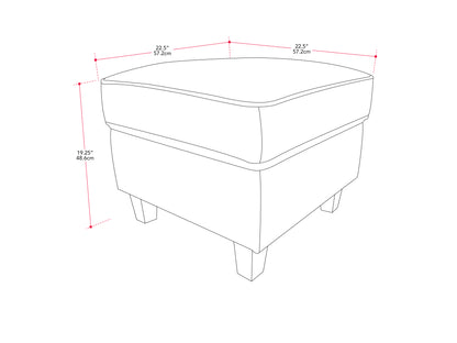 Georgia Fabric Ottoman, Blue