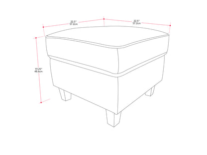 Georgia Fabric Ottoman, Taupe