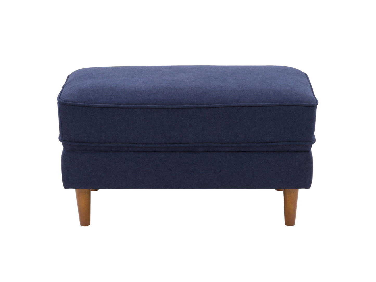 Navy blue 4-piece living room sofa set with plush cushions, sleek wooden legs, and soft fabric upholstery, featuring a modern design perfect for contemporary home decor and comfortable seating.