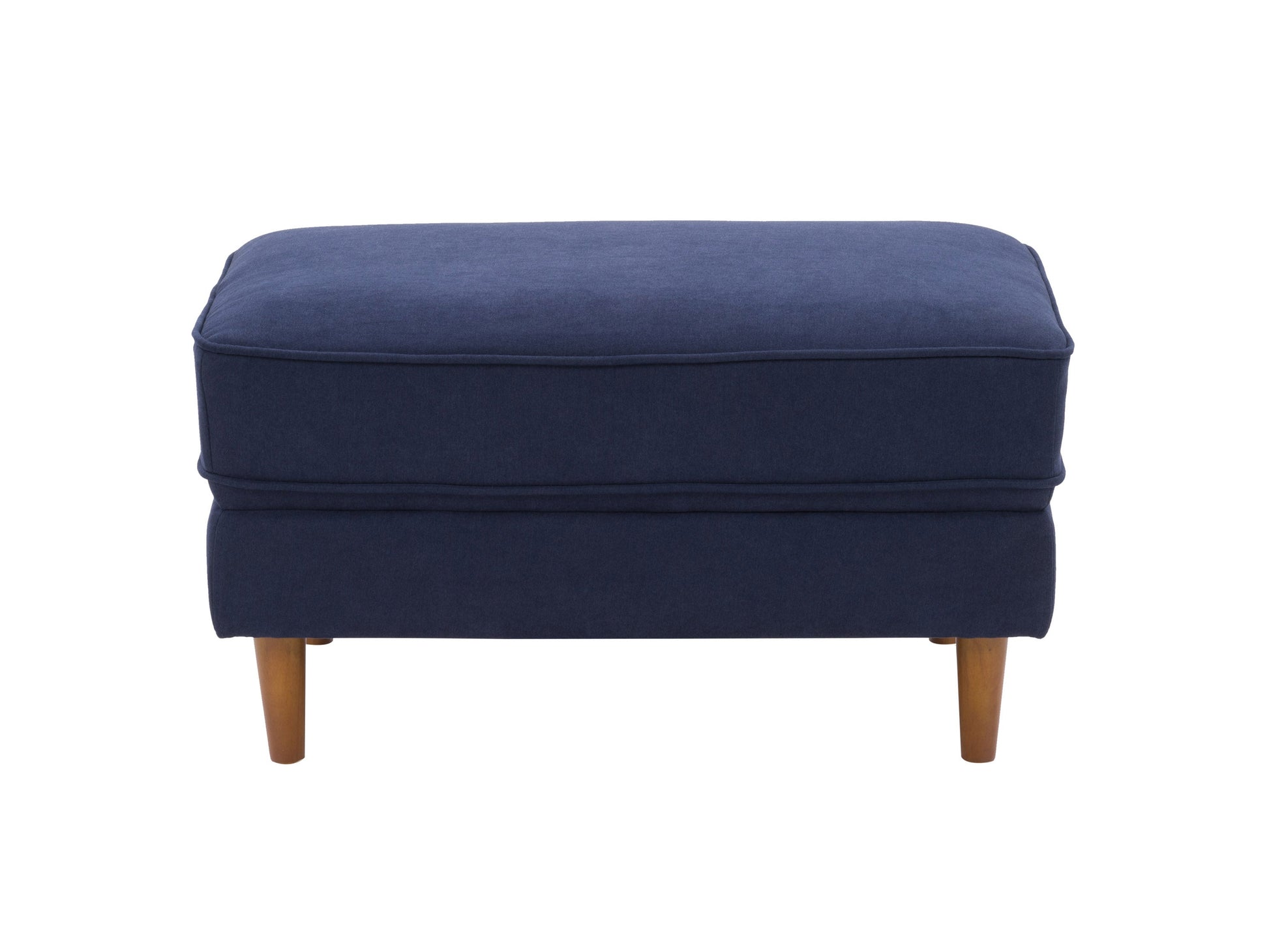 Navy blue 4-piece living room sofa set with plush cushions, sleek wooden legs, and soft fabric upholstery, featuring a modern design perfect for contemporary home decor and comfortable seating.
