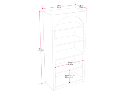 Caldwell Arched Bookcase, White