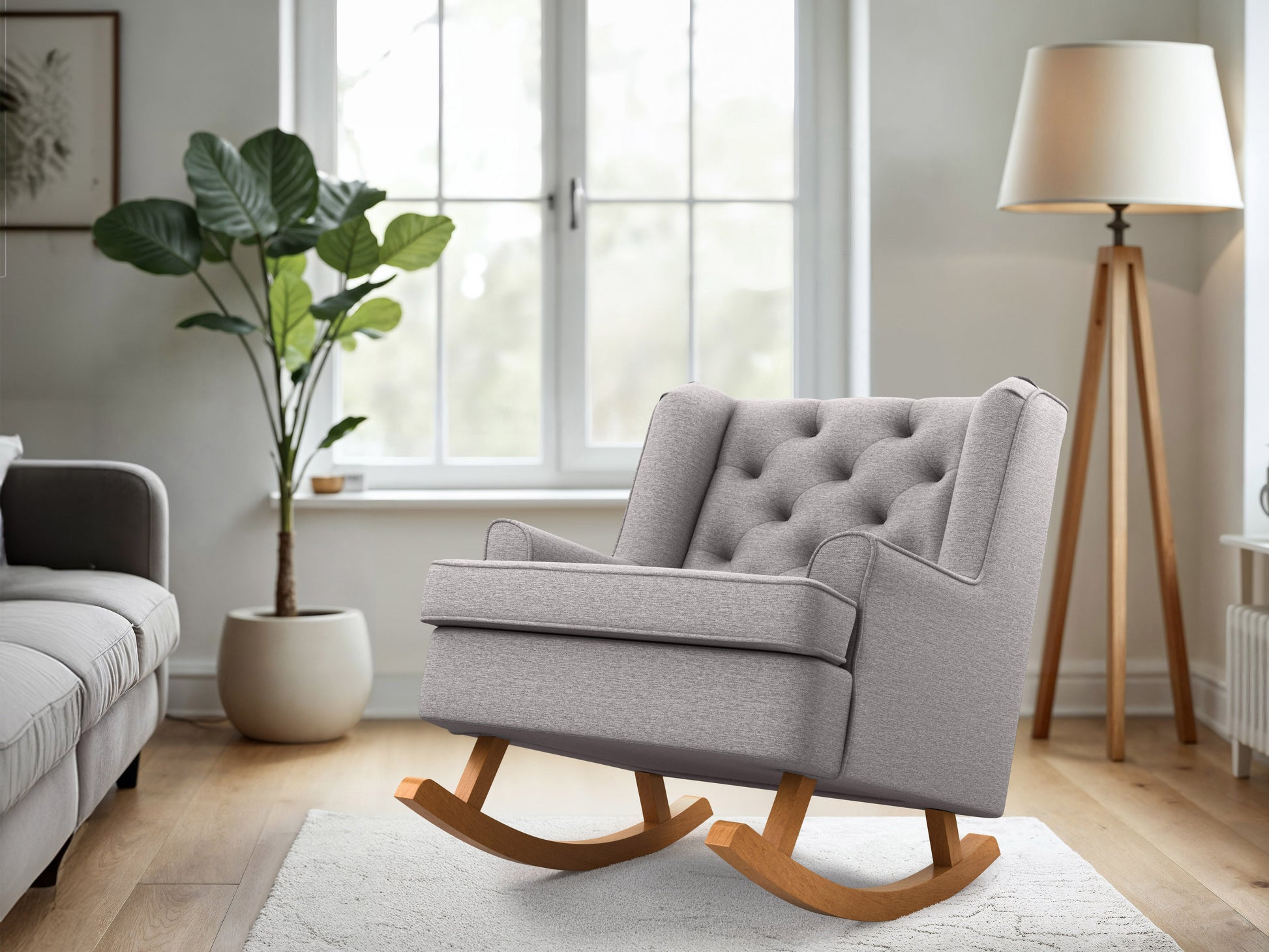 Timeless Light Grey Rocking Chair – CorLiving Furniture Canada