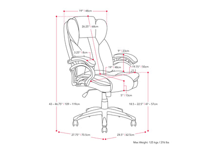 Grey executive office chair with ergonomic design, adjustable height, padded armrests, and breathable mesh back. Ideal for home or office use, this stylish chair combines comfort with modern aesthetics.