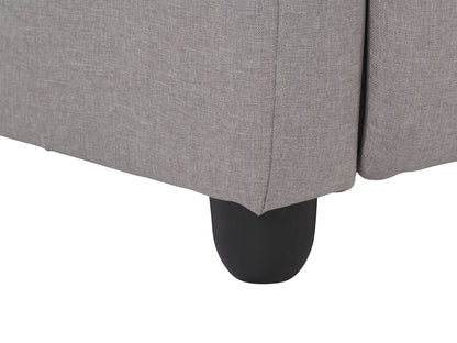 Light grey push back recliner with plush cushioning, sleek armrests, and a modern design. Upholstered in soft fabric with a sturdy wooden frame, perfect for living room comfort and relaxation.