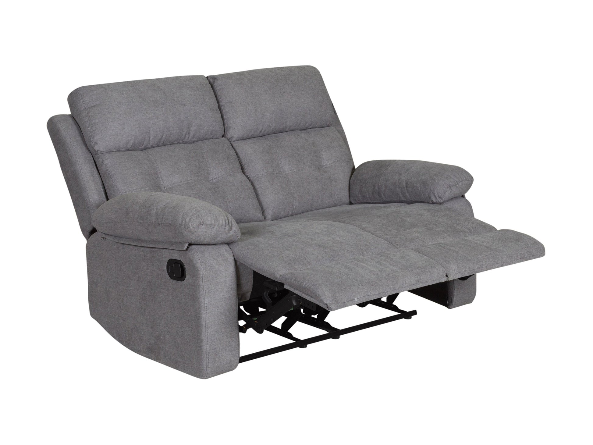 Alt Tag:

"Modern grey 2 seater recliner sofa with plush cushions, smooth fabric upholstery, and dual reclining features for ultimate comfort."