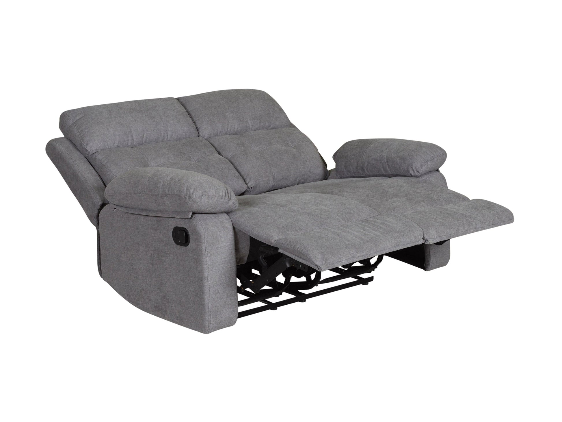 Alt Tag:

"Modern grey 2 seater recliner sofa with plush cushions, smooth fabric upholstery, and dual reclining features for ultimate comfort."