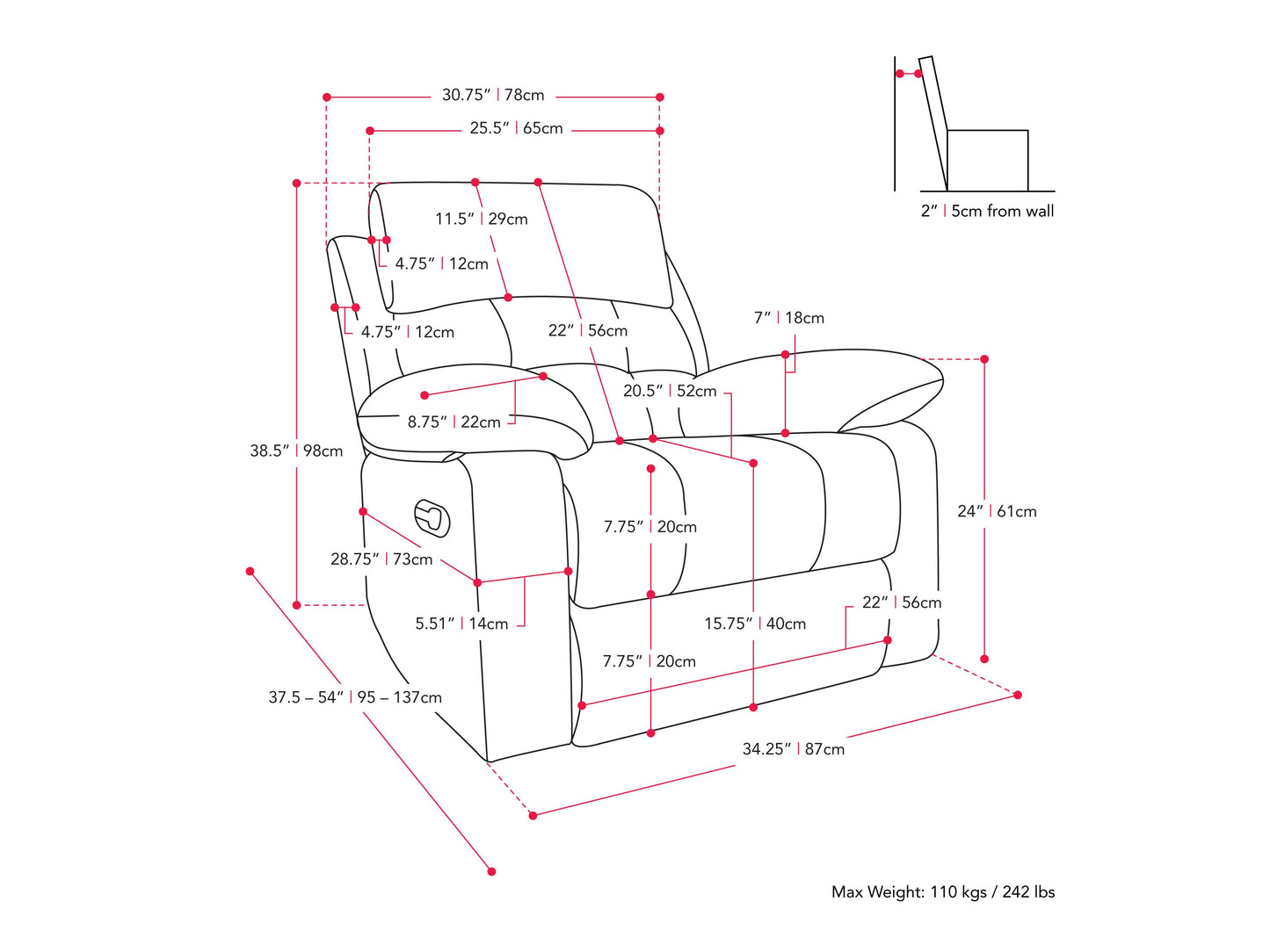 Extra wide light grey recliner with plush fabric, padded armrests, and a smooth reclining mechanism, perfect for living room comfort and relaxation.