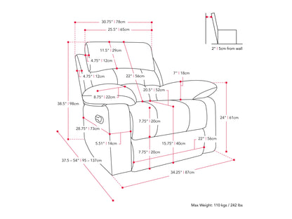 Extra wide light grey recliner with plush fabric, padded armrests, and a smooth reclining mechanism, perfect for living room comfort and relaxation.