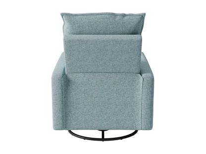 Dark brown leather glider recliner chair with a plush, cushioned back, wide armrests, and smooth reclining mechanism, perfect for living rooms or home theaters, providing ultimate comfort and relaxation.