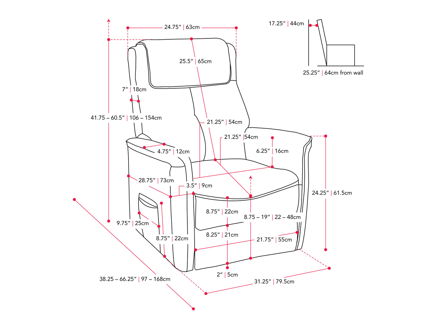 Blue Power Lift Recliner with Remote
