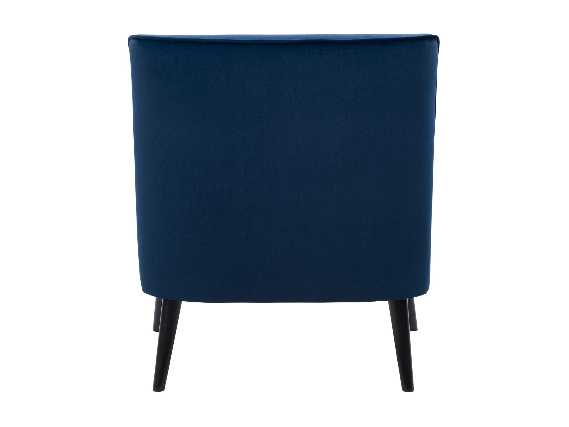 Luxurious blue velvet accent chair with tufted backrest, sleek gold legs, and plush cushioning, perfect for modern living rooms or stylish office spaces.