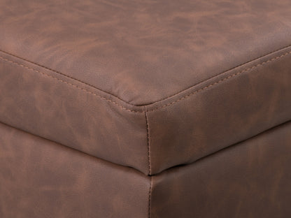 Brown Square Storage Ottoman
