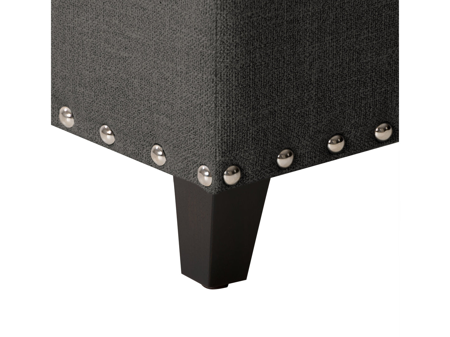 Dark Grey Tufted Storage Bench