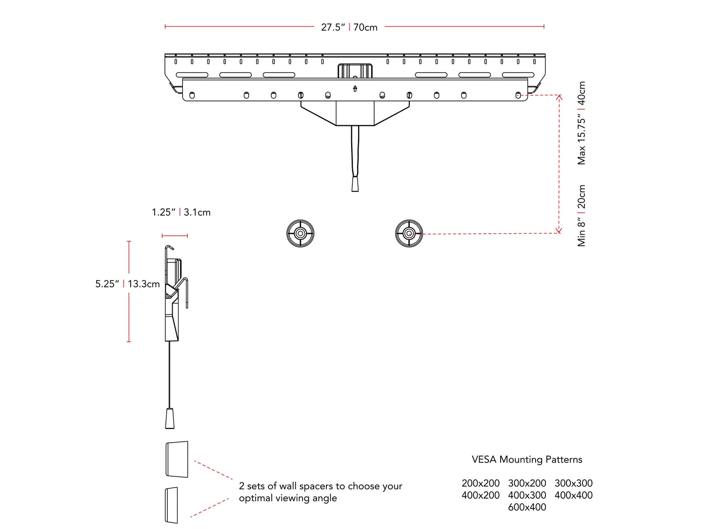 Black adjustable drywall TV wall mount for 37-80 inch TVs with tilting and swiveling features, sturdy steel construction, and cable management system for clean installation.