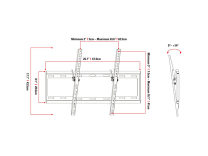 Heavy-duty black TV wall mount for 37" to 70" TVs, featuring adjustable tilt, swivel, and extendable arm for optimal viewing angles; compatible with most flat and curved screen models.