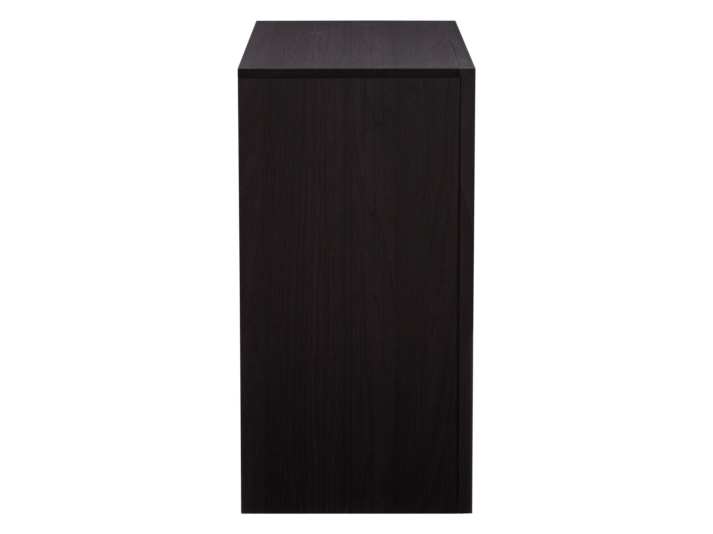 Black mid-century modern dresser with sleek design, tapered wooden legs, and brass handles, featuring a smooth matte finish and spacious drawers for stylish bedroom storage.