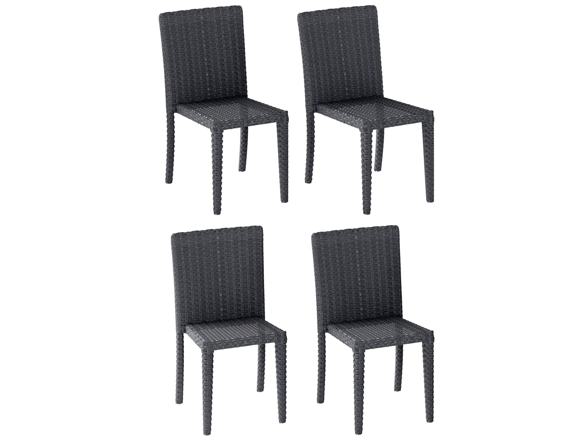 Modern patio dining chairs set of 4 in sleek white with grey cushions, featuring durable metal frames and weather-resistant fabric, perfect for outdoor dining and entertaining.